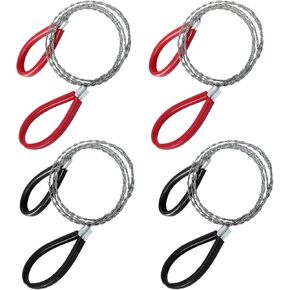 2 PCS Cable Saw Stainless Steel saw, Hand Rope Saw PVC Pipe Cutter Wire Saw, Wood Cutting Saw Metal Pipe Cutter for Camping Hiking Hunting(Red & Black)