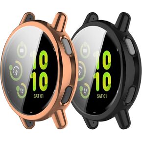 Watch Case Compatible for Garmin Vivoactive 5 TPU Case Screen Protector Shell Cover Compatible for Garmin Vivoactive 5 Smartwatch Accessory (Silver/Light Gold)