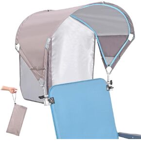 Universal Chair Umbrella, UPF 50+ Sun Shade with Adjustable Clamp Clip for Beach, Outdoor, Sports, Lawn, Zero Gravity, Wheelchair, Wagon (Patent Design)