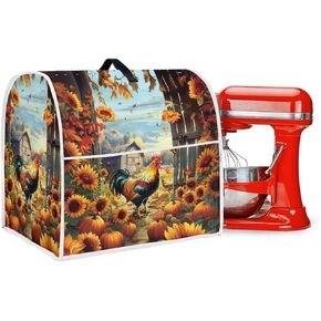 Pumpkin Cock Kitchen Mixer Cover With Drawcord And Storage Pocket Dust-proof Waterproof Kitchen Appliance Accessories Covers For Bowl Lift 6-8 Quart Mixers