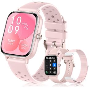 Smart Watches for Women[Answer/Make Calls],1.83" HD Fitness Tracker Watch with Heart Rate/Sleep Monitor, 120+ Sport Modes,IP67 Waterproof Smartwatch for Android Phones iPhone.3 Straps(22mm).