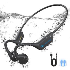 Bone Conduction Swimming Headphones Underwater,IPX8 Waterproof Bluetooth 5.4 Open Ear Headphones with 32G MP3 Memory for Swimming,Running, Cycling and More Activities