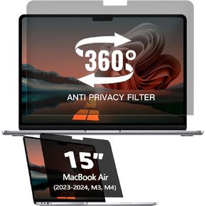 حامي شاشة الخصوصية 360 ° متوافق مع MacBook Pro 14 بوصة ، مرشح شاشة الخصوصية لـ MacBook Pro 14 بوصة (2021-2024 ، M1 ، M2 ، M3 ، M4) ، مضاد للسباق/مضاد للبصمات/مضاد للضوء الأزرق/مضاد