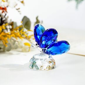 H&D Crystal Lavendar Butterfly Paperweight Figurine Ornament for Home Christmas Decor