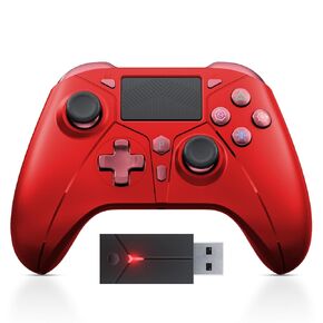 GAMROMBO اللاسلكي مراقب ألعاب PlayStation 5 / PS5 ، مع مصابيح LED RGB ، تأثير القاعة ، توقفات الزناد ، ماركو ، توربو ، الاهتزاز المزدوج ، مع محول 2.4 جرام