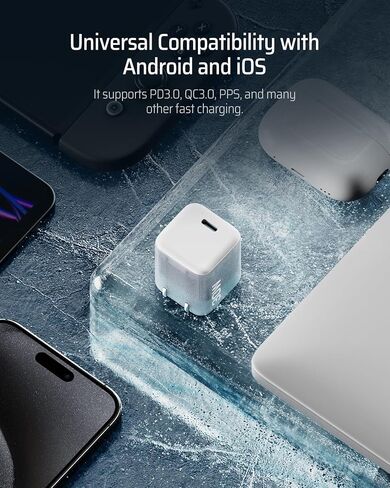 CUKTECH 30W Phone Charger 2 Pack, USB C PD 3.0 Fast Charging Wall Charger Block, Compact and Foldable Mini Power Adapter for iPhone 16/15/14/13, Galaxy S24 Ultra/S23, Pixel, iPad, and More (Black) in Saudi Arabia