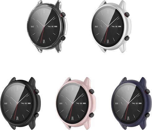 Compatible with Amazfit GTR 2 eSIM Case,FitTurn Replacement All- Around Metal Color TPU Bumper Cover Screen Protector Case Cover for GTR 2,GTR 2 E, GTR 2 eSIM Smartwatch Accessories (Black) in Saudi Arabia