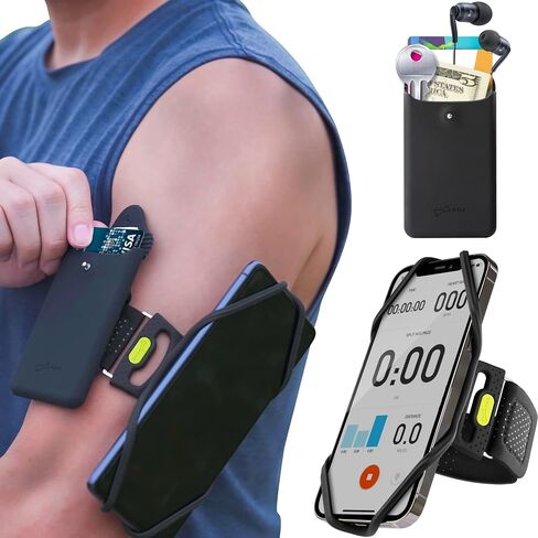 BONE Run Tie 2, Running Phone Holder, Skin-Friendly Silicone Sport Armband with Dual Layer Design for Heat-Dissipation, Workout Phone Carrier for Most Smartphone (L Arm Size/9.8-15.7 inches) in Saudi Arabia