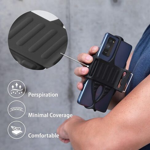 BONE Run Tie 2, Running Phone Holder, Skin-Friendly Silicone Sport Armband with Dual Layer Design for Heat-Dissipation, Workout Phone Carrier for Most Smartphone (L Arm Size/9.8-15.7 inches) in Saudi Arabia