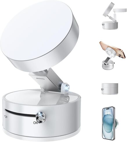 Vacuum Suction Magnetic Phone Holder, Adjustable Vacuum Magnetic Car Phone Holder Foldable Vacuum Magnetic Cell Phone Holder Stand Suction Phone mount for iPhone 16/15/14/13/12/Gym/Shower/Car/Mirror in Saudi Arabia