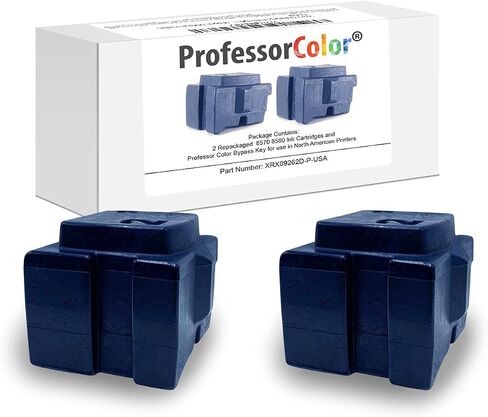 Professor Color ColorQube 8570 or ColorQube 8580 Ink Replaces 108R00930 (4 Repackaged Black OEM Inks), Bundle Includes Bypass Key for use in North American Printers - 8,800 Pages in Saudi Arabia