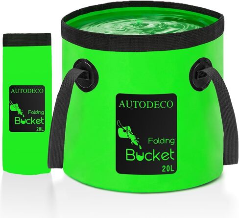 AUTODECO 20L Collapsible Bucket 5 Gallon Water Container Folding Water Bucket with Handle Portable Wash Basin in Kuwait