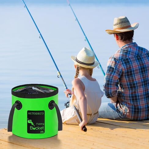 AUTODECO 20L Collapsible Bucket 5 Gallon Water Container Folding Water Bucket with Handle Portable Wash Basin in Kuwait