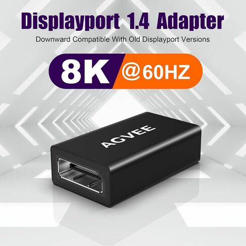 Agvee 2 Pack Displayport Adapter ، Alloy Shell 8K HDR DisplayPort (DP) 1.4 أنثى إلى امتداد امتداد Extender Extense ، متوافق مع الخلف مع 1.3 1.2 1.1 ، الرمادي in Kuwait