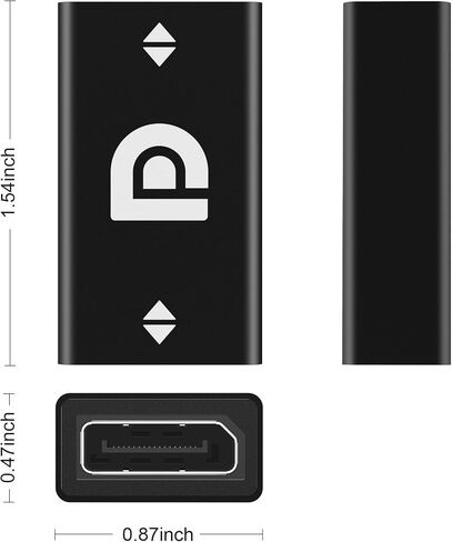 Agvee 2 Pack Displayport Adapter ، Alloy Shell 8K HDR DisplayPort (DP) 1.4 أنثى إلى امتداد امتداد Extender Extense ، متوافق مع الخلف مع 1.3 1.2 1.1 ، الرمادي in Kuwait