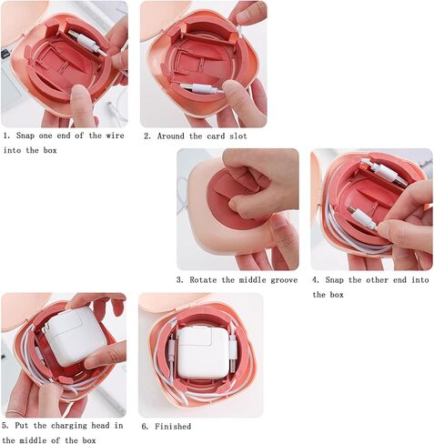 3 Pcs Data Cable Storage Boxes Retractable Cord Management Winders Portable Charging Cable Headphone Cable Rotatable Organizer Winder for Home Office Dormitory Travel (Medium) in Saudi Arabia