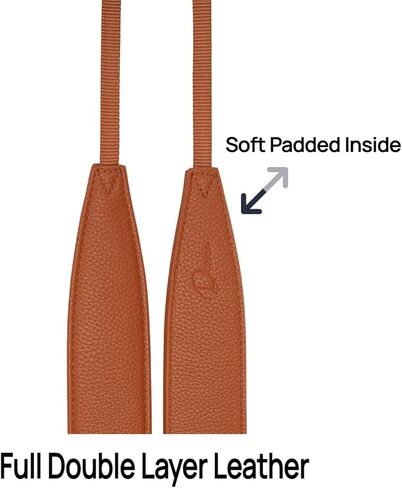 Camera Strap Classic Leather Neck Shoulder Straps for photographers, 2.3 inch Width Full Double Layer Leather with Soft Padded for DSLR Large Black in Saudi Arabia