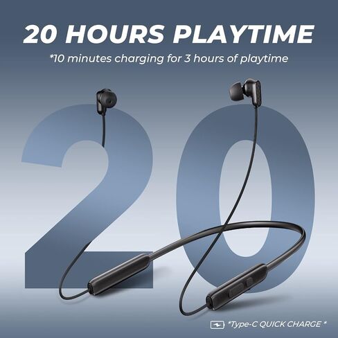 N18 Neckband Bluetooth سماعات أذن ، Bluetooth اللاسلكية 5.2 سماعات الرأس مع الميكروفون ، الراحة الخفيفة للغاية ، IPX7 مقاومة للماء ، إيقاع قوي باس ، وقت اللعب 20 ساعة ، سماعات مغناطيسية - in Saudi Arabia