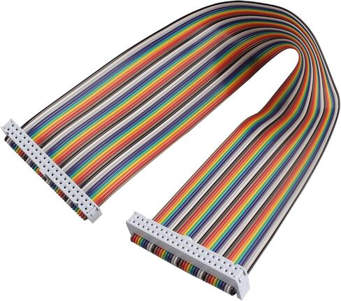 ZDE Male to Female GPIO Flat Ribbon Cable 40pin Breadboard Rainbow Jumper Wire 10cm/3.94inch Compatible with Raspberry Pi 5 4B 3 2 Model B B+ in Kuwait