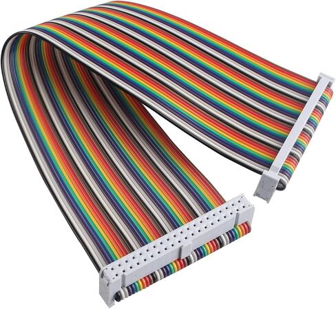 ZDE Male to Female GPIO Flat Ribbon Cable 40pin Breadboard Rainbow Jumper Wire 10cm/3.94inch Compatible with Raspberry Pi 5 4B 3 2 Model B B+ in Kuwait
