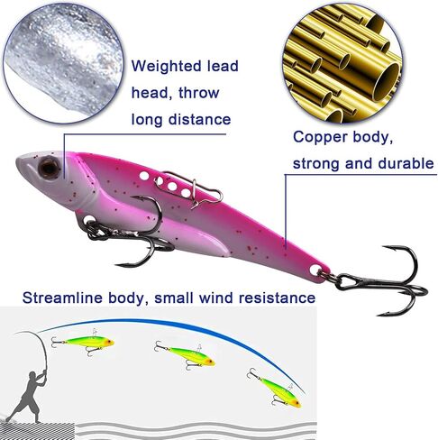 Fishing Lures Blade Bait Metal Vibe Fishing Jigging Spoons Vibrating Crankbait Swimbait Lures for Bass Walleye Trout Freshwater Saltwater in Saudi Arabia