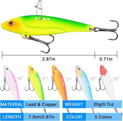 Fishing Lures Blade Bait Metal Vibe Fishing Jigging Spoons Vibrating Crankbait Swimbait Lures for Bass Walleye Trout Freshwater Saltwater in Saudi Arabia
