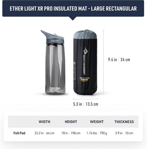 Sea to Summit Ether Light XR Pro Insulated Sleeping Pad, Tapered - Small (66 x 21.5 x 4 inches) in Saudi Arabia