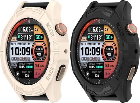 غطاء الحالة متوافق مع Amazfit Cheetah/Cheetah Pro Smartwatch Cover Soft TPU Case (Black ، Black) in Saudi Arabia