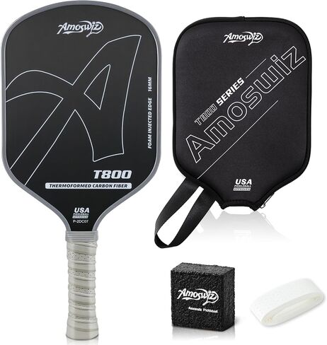 Carbon Fiber Pickleball Paddle, 16MM T800 Thermoformed Pickle Ball Paddle for Spin, Power & Control, Elongated Pickleball Racket with Cover & Eraser, Gift for Men & Women in Saudi Arabia