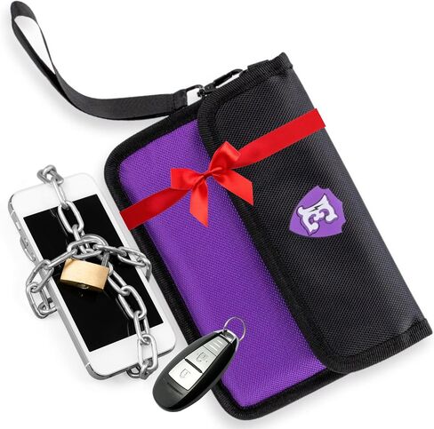 Large Faraday Bags for Phones with Two Pockets, RFID Blocking Sleeves, Signal Blocking Shield, Faraday Key Fob Protector, RFID Faraday Pouch for Key fob w/Removable Handle in Kuwait