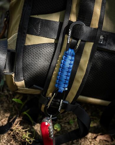 سلسلة مفاتيح Paracord مع مقطعان من Carabiner ، خطافات عربات شديدة التحمل لزجاجة المياه ، سلسلة مفاتيح المظلة العسكرية ، مقطع زجاجة ماء لحقيبة ظهر ، مفتاح ، رجال ، نساء (2Pack ؛ 2Black) in Kuwait