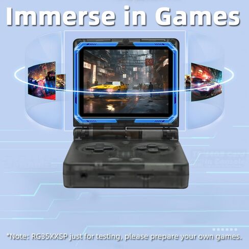 RG35XXSP Handheld Game Console 3.5-in Clamshell Flip Style Console System Silver in Saudi Arabia