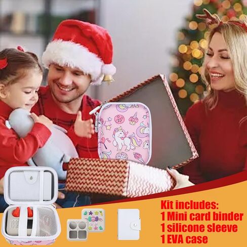 حالة صلبة متوافقة مع Yoto Mini Kids Music Player Player Kids Player تلعب بطاقات Audiobook Cards (طباعة الحالة الوردية) in Kuwait
