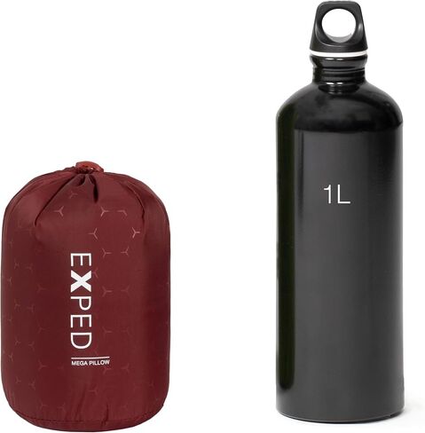 Exped Megapillow | وسادة السفر والتخييم الفخمة | الراحة القابلة للتعديل مع غطاء ناعم وقابل للغسل ، بورجوندي in Saudi Arabia