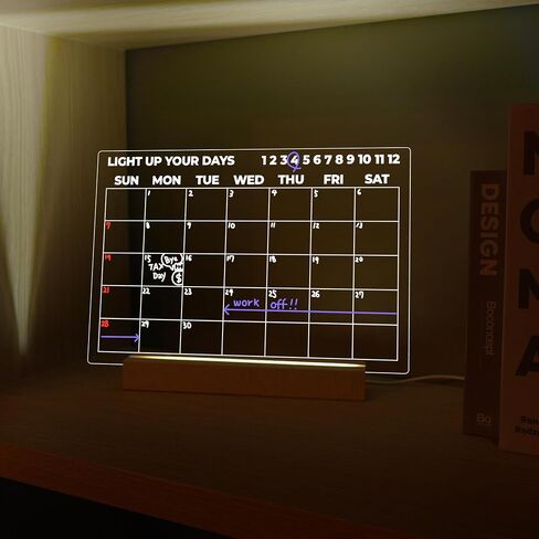 White LED Dry Erase Weekly Planner ، 13x9 ، Light Up Whiteboard الذي يعمل بنظام USB ، يشمل 4 علامات وممحاة ، جدول أسبوعي ، منظم المهام ، مخطط العمل ، مخطط الدراسة in Saudi Arabia