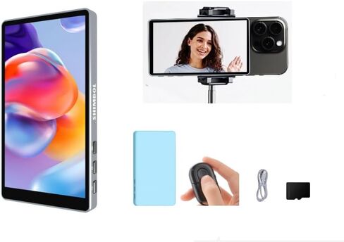 CP5 Phone Vlog Selfie Monitor 1080P FHD 5 inch Touch Screen Video Transmission Rear Camera Monitor for Live Streaming,TikTok,Compatible with iPhone, Magnetic Silicone Case (Dark Blue case) in Saudi Arabia