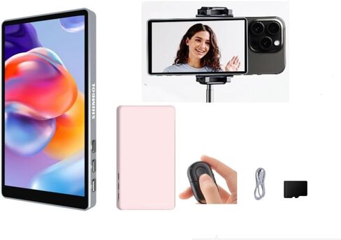 CP5 Phone Vlog Selfie Monitor 1080P FHD 5 inch Touch Screen Video Transmission Rear Camera Monitor for Live Streaming,TikTok,Compatible with iPhone, Magnetic Silicone Case (Dark Blue case) in Saudi Arabia