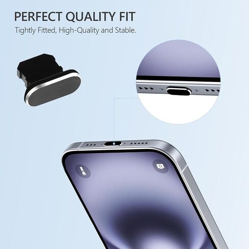 USB C Dust Pluge ، Ailoveteck 4pcs Cover C Cover Cover Cover Captorge Port Protector مع فرشاة التنظيف لـ iPhone 16/15 Plus ، Pro ، Pro Max ، Samsung Galaxy S24-S20 ، جميع أجهزة USB C in Kuwait