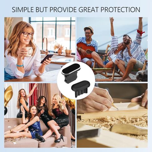 USB C Dust Pluge ، Ailoveteck 4pcs Cover C Cover Cover Cover Captorge Port Protector مع فرشاة التنظيف لـ iPhone 16/15 Plus ، Pro ، Pro Max ، Samsung Galaxy S24-S20 ، جميع أجهزة USB C in Kuwait