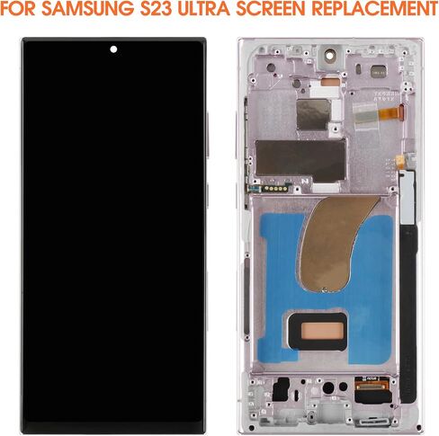incell for Samsung Galaxy S23 Ultra Screen Replace for Samsung S23 Ultra LCD Display SM-S918B SM-S918U LCD Digitizer Touch Associal مع إطار (إصدار الولايات المتحدة ، بدون بصمة) (Silver) in Saudi Arabia