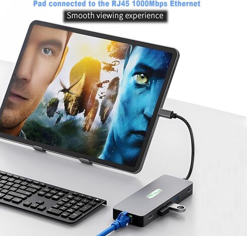 USB C to Dual HDMI Docking Station, USB C to Dual HDMI(4K@30Hz) Multiport Adapter, Type C Hub with 2 HDMI, 100W PD, USB C Data, 3 USB3.0, All in one for Dell HP MacBook Laptop (7 in 1 2HDMI+3USB3.0 in Saudi Arabia