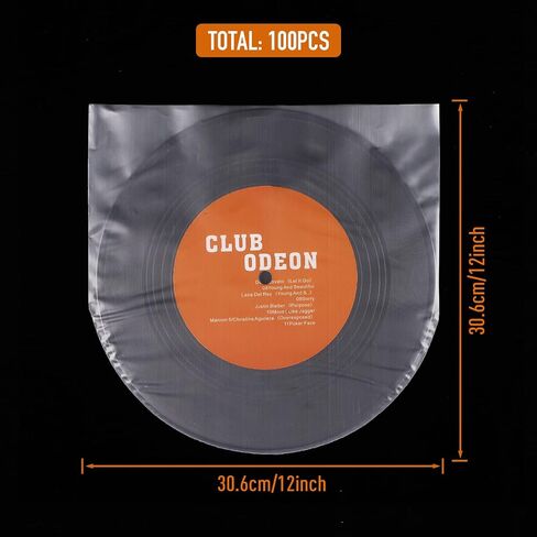 Facmogu 100 Pieces 7 Inch Round Bottom Vinyl Record Sleeves, U shaped Record Sleeves Interior Disc Cover for 45 RPM Records Collections, Crystal Clear Vinyl Covers for Protect LP Albums from Scratches in Saudi Arabia