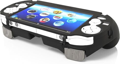 يتم استخدام مقبض قبضة اليد لـ PSV1000 PS VITA ، L2R2 للنقر على الجزء الخلفي من PSV.Gift من ملصقات الأزرار المرتفعة ، والأفلام المقسمة ، والغطاء ، والغطاء المفتاح المتقاطع (الجلد مثل الطلاء الأسود) in Kuwait