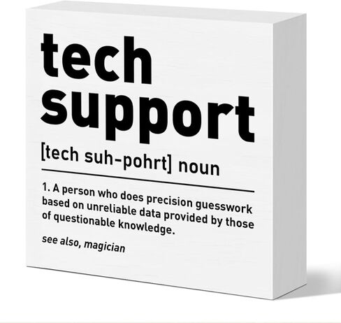 Funny Tech Support Gifts for Women Men, It Support Engineer Computer Programmer Christmas Birthday Gifts IT Office Cubicle Desk Decor Wooden Sign, Checklist Before You Ask in Saudi Arabia