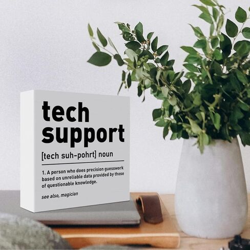 Funny Tech Support Gifts for Women Men, It Support Engineer Computer Programmer Christmas Birthday Gifts IT Office Cubicle Desk Decor Wooden Sign, Checklist Before You Ask in Saudi Arabia