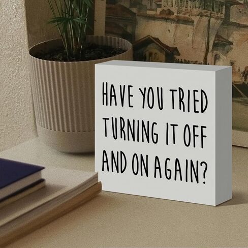 Funny Tech Support Gifts for Women Men, It Support Engineer Computer Programmer Christmas Birthday Gifts IT Office Cubicle Desk Decor Wooden Sign, Checklist Before You Ask in Saudi Arabia