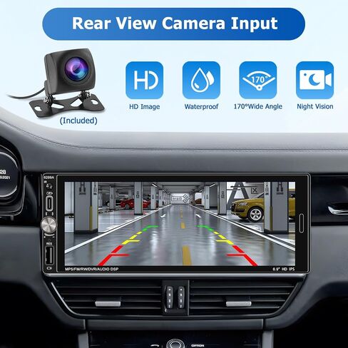 [2+32G] Android 13 Wireless Carplay&Android Auto Single Din Car Stereo, 6.9" Touch Screen with Bluetooth, Car Radio Backup Camera, Radio with Mirrorlink/GPS Navigation/WiFi/FM/RDS/USB/Type-C in Saudi Arabia