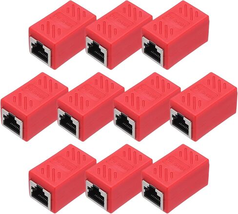 MECCANIXITY 10 Pack RJ45 Ethernet Coupler, Female to Female Cat6 Coupler Ethernet Extension Adapter Network Connector for Cat8/Cat7/Cat6/Cat5e/Cat5,Green in Saudi Arabia