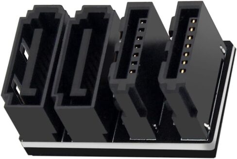 xiwai SATA 7Pin Female to 7Pin Male Vertical 90 Degree Angled Adapter Dual Port Low Profile for Desktops SSD HDD Mainboard Motherboard in Saudi Arabia