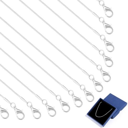 Topacket 24 Pack Necklace Chains Bulk,Gold and Silver Snake Necklace Chains for Jewelry Making 16 Inches in Saudi Arabia